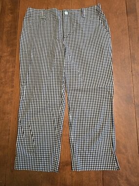 L-RL Ralph Lauren Active Gingham Crop Pants Golf Athleisure Size 2